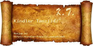 Kindler Tasziló névjegykártya